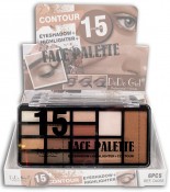 d4055-A  15 FACE PALETTE EYESHADOW & HIGHLICHTER & CONTOUR