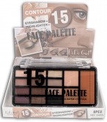 d4055-B  15 FACE PALETTE EYESHADOW & HIGHLICHTER & CONTOUR