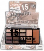 DoDo girl 4055-B  15 FACE PALETTE EYESHADOW & HIGHLICHTER & CONTOUR